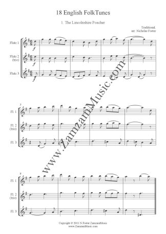 18 English Folk Melodies. Flexible Duos/Trios for teacher and student.