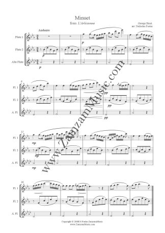 Bizet - Minuet from L'Arlesienne, 2nd suite for 2 flutes and Alto flute.