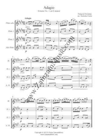 Devienne - Adagio from Sonata No.1 for Solo Flute, 2 flutes and Alto. Advanced