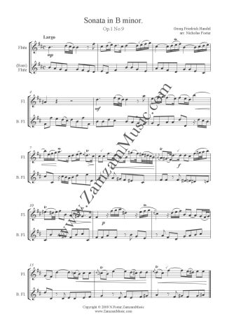 Handel - Sonata in B minor for Solo Flute & (Bass) Flute. Advanced