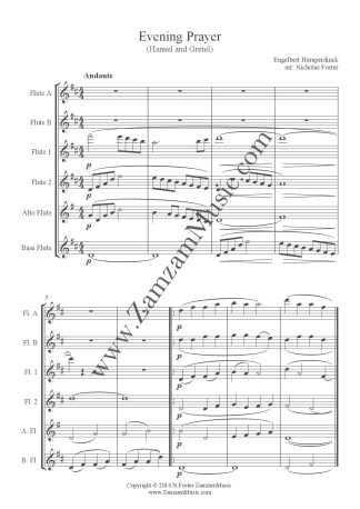 Humperdinck - Evening Prayer from Hansel and Gretel. Flute Choir
