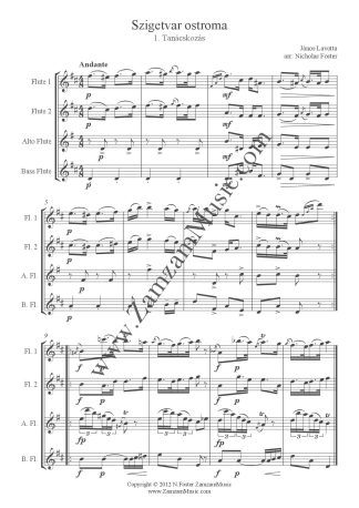 Lavotta, János - Szigetvar Ostroma - A suite of 8 short pieces : 2 Flutes, Alto + Bass.