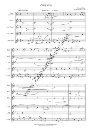 Mahler - Adagietto from 5th Symphony for Flute Choir.