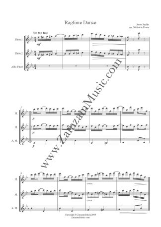 Joplin, Scott - Volume 2. Pineapple Rag, Ragtime Dance, Solace. 2 Flutes + Alto.