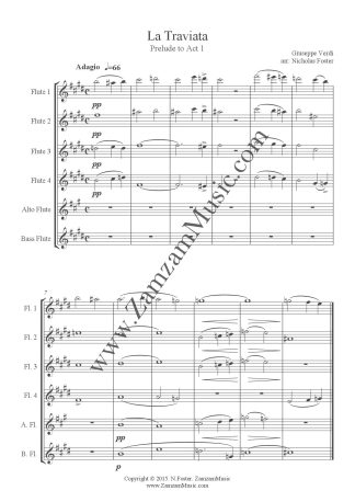 Verdi - La Traviata- Prelude to Act 1. Flute Choir