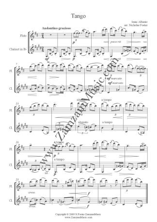 Albeniz. Espana for Flute and Clarinet in Bb