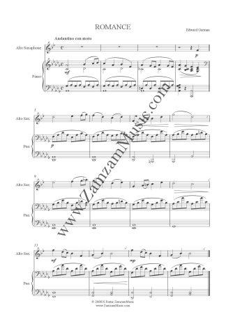 German - Romance for Alto Saxophone and Piano.