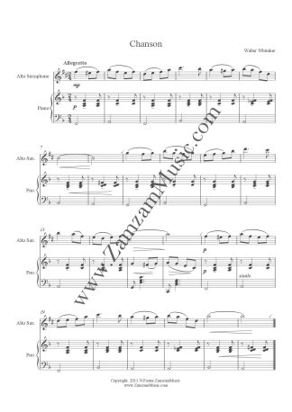 Whitaker - Chanson for Alto Saxophone and Piano