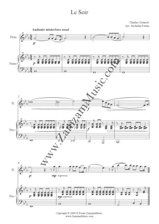 Gounod, Charles - Le Soir. An arrangement of this evocative song for flute and piano.