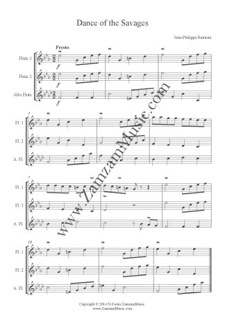 Rameau - Dance of the Savages. 2 Flutes and Alto