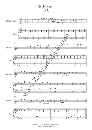 Scale Play! #1 for Alto Saxophone and Piano - original scale patterns in every key.