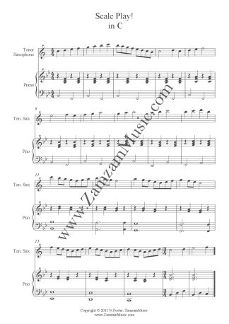 Scale Play! #1 for Tenor Saxophone and Piano - original scale patterns in every key.