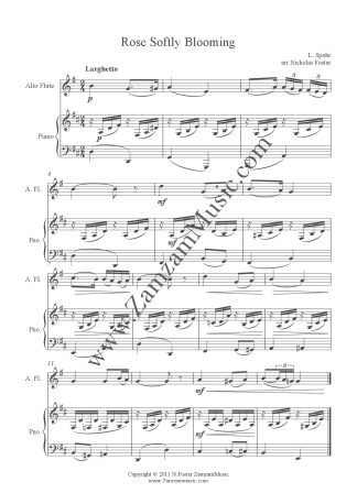 Spohr, Louis. - Rose Softly Blooming. An operatic aria for Alto flute and Piano.