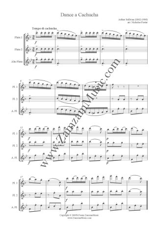 Sullivan - Dance a Cachucha. A lively trio for 2 Flutes and Alto. Intermediate