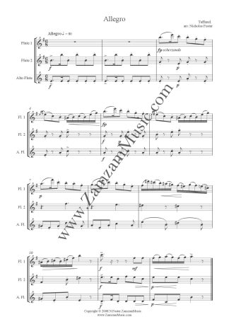 Taffanel - Allegro. A trio arrangement of this showpiece solo for 2 Flutes and Alto.