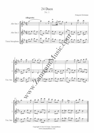 Devienne, Francoise – 24 Duets (incl. alternative tenor sax 2nd)