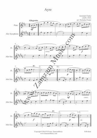 Baroque to Beethoven – 10 Duets for Flute and Alto saxophone. Intermediate. Purcell to Beethoven.
