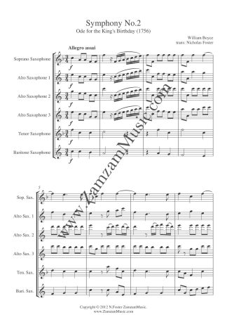 Boyce, William. Symphony No 2. ‘Ode for the King’s Birthday’