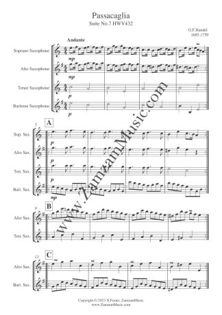 Handel : Passacaglia. Suite 7, HWV432.