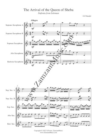 Handel – Arrival of the Queen of Sheba.