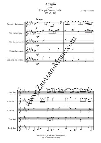 Telemann : ‘Adagio’ from Trumpet concerto in D.